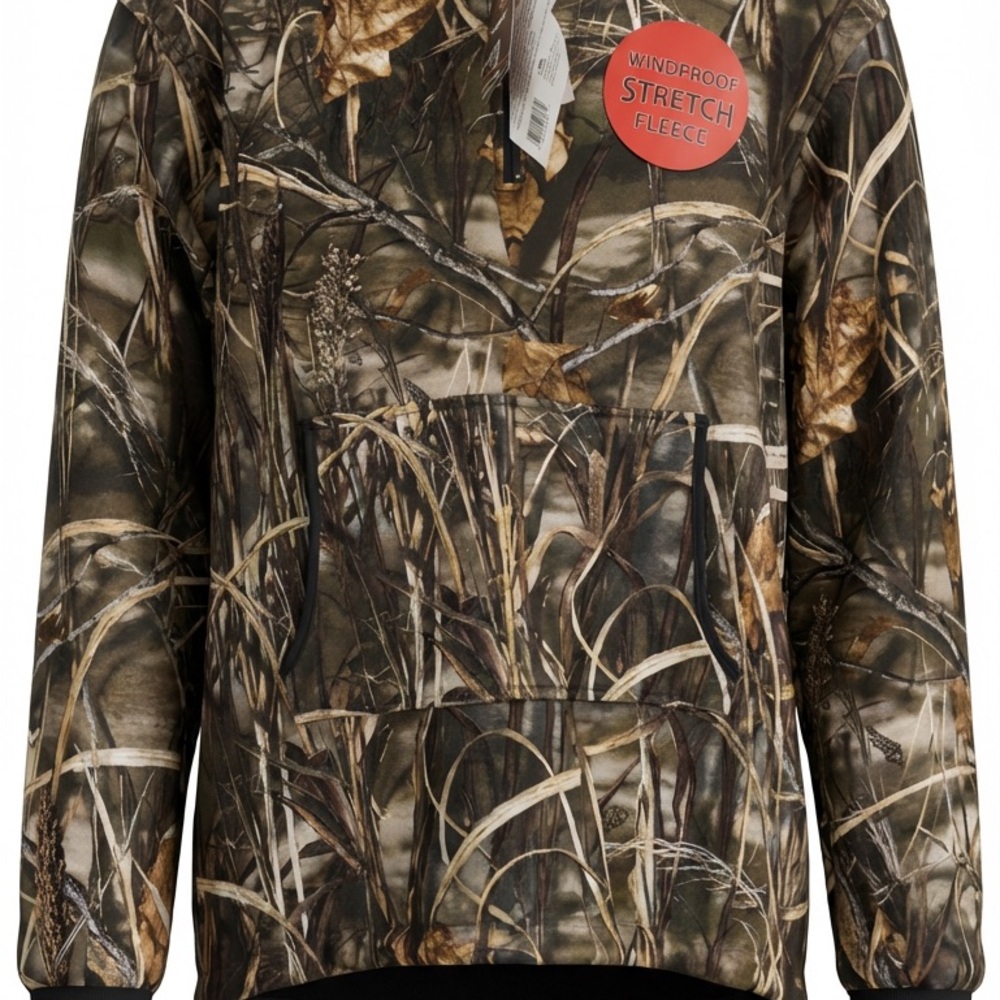 Camouflage Windproof Stretch Fleece Hoodie